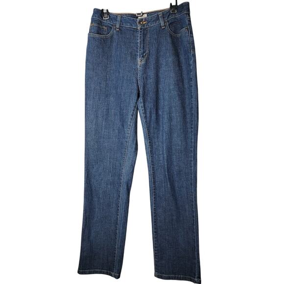 L.L. Bean Classic Fit Jeans Women’s 12 M/T Blue Denim Stretch Straight Leg - Picture 1 of 10